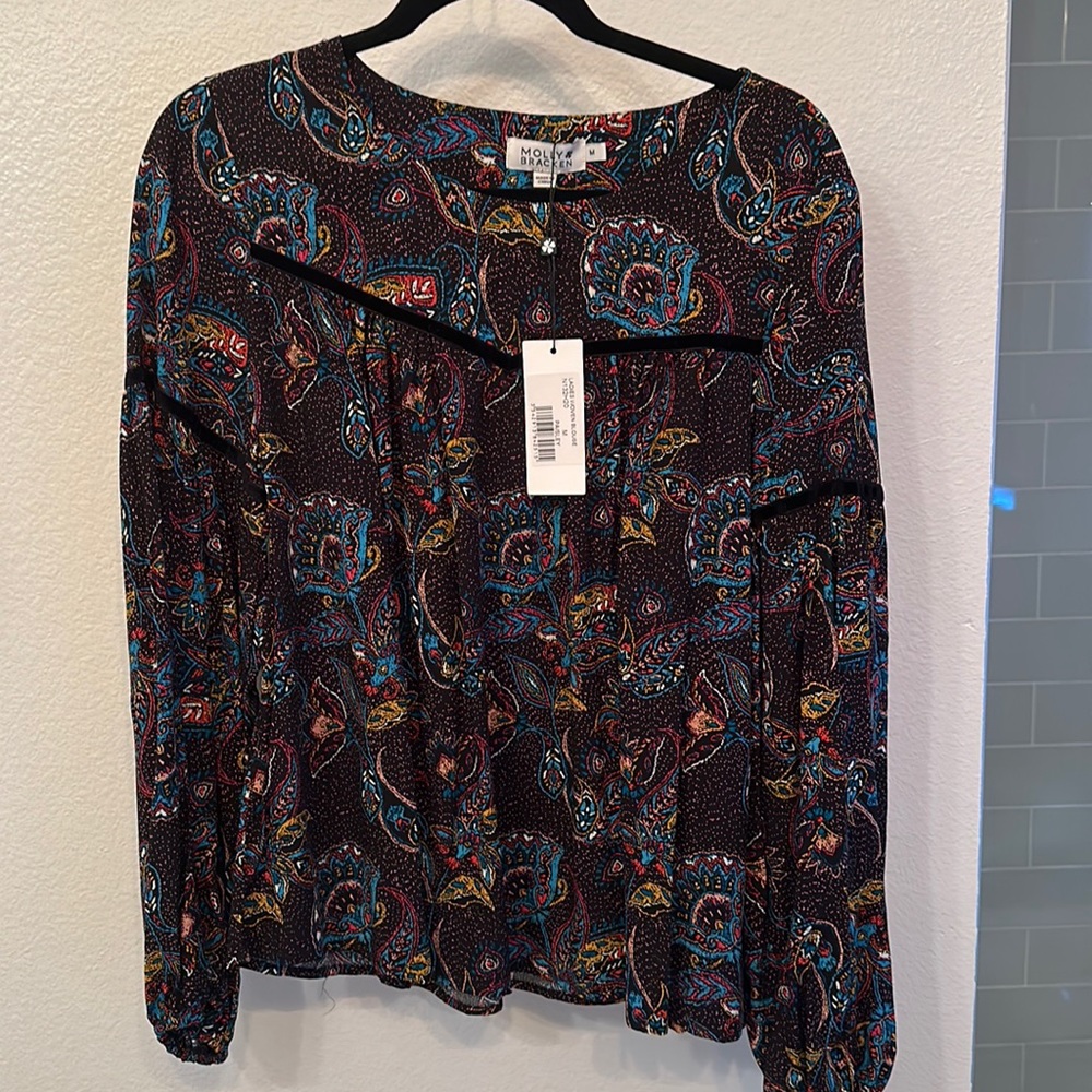 Molly Bracken woven paisley blouse